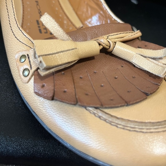 Lea Foscati Brown Leather Tassle Oxford Flats Loafers Made In Italy 38 US 7.5 - Picture 3 of 8